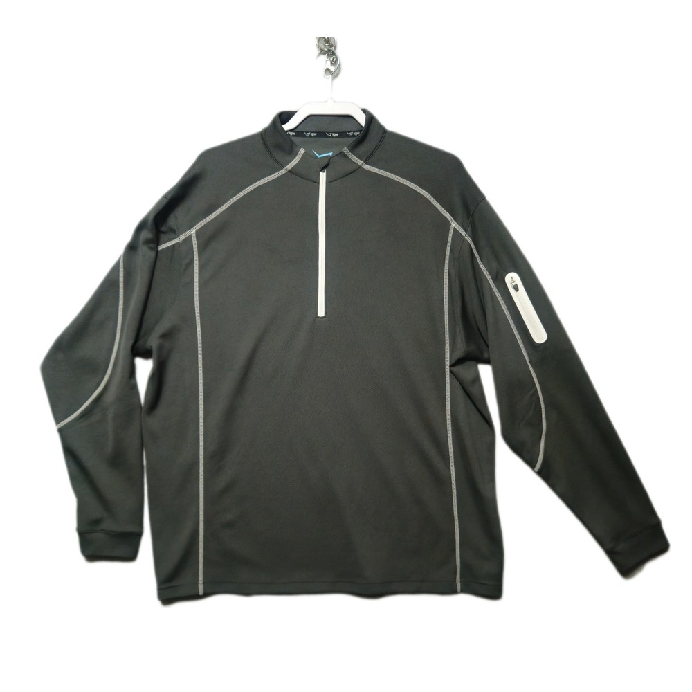 TGW Mens XL Gray 1/4 Zip Pullover Cool‎ Max Athletic Golf Shirt Sleeve Pocket